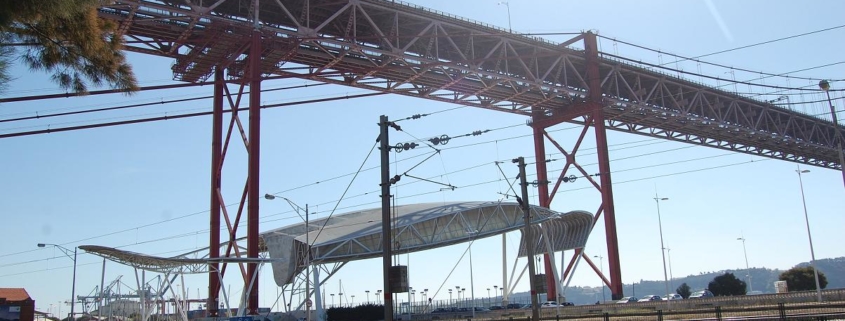 nice view from the top of the 25 april bridge in Lisbon