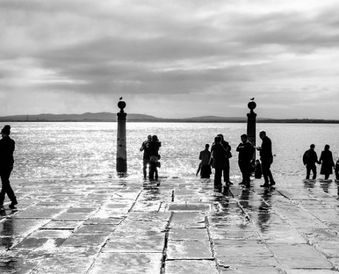 Le quai des colonnes à Lisbonne