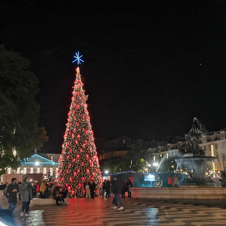 sapin d Noel du Rossio à Lisbonne